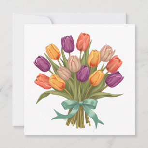 Convite Buquê primavera Tulips