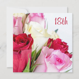 Convite Buquê Romântico de Rosas Aniversário de 18 anos
