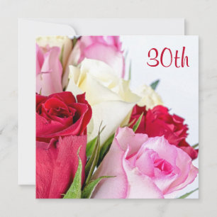Convite Buquê Romântico De Rosas Aniversário De 30 Anos