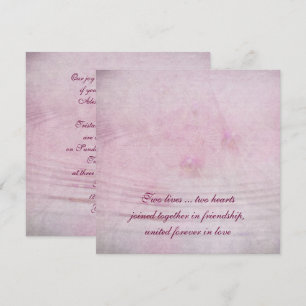 Convite buquê rosa de orquídea de casamento com ondulaç