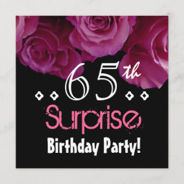 Convite Buquê Rosa Rosa Rosa Rosa 65º aniversário surpresa
