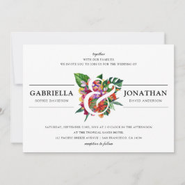 Convite Buquê Tropical & Tipografia Moderna | Casamento