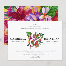 Convite Buquê Tropical & Tipografia Moderna | Casamento
