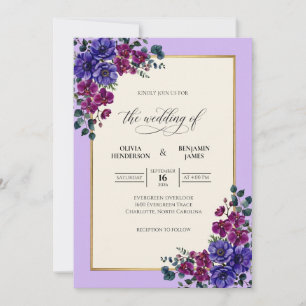 Convite Buquê Violeta Âmbar Casamento Eucalipto