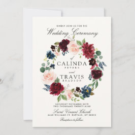 Convite Buquê Wreath| Casamento vermelho