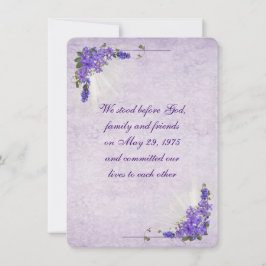 Convite Buquês Lilac para Renovação de Vow