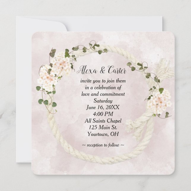 Convite Buquês Rope Wreath e Hydrangea (Frente)