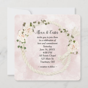 Convite Buquês Rope Wreath e Hydrangea