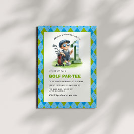 Convite Buraco de Um Golfe Par-Tee Aniversário de 1 ano Me