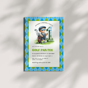 Convite Buraco de Um Golfe Par-Tee Aniversário de 1 ano Me