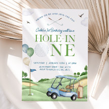 Buraco Em Um Garoto De Golfe Primeiro Aniversário 