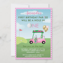 Buraco em um Golfe Rosa Primeiro Aniversário