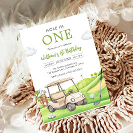 Convite Buraco Em Um Par-tee Golfe Menino 1º Aniversário C