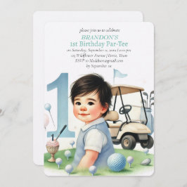 Convite Buraco em um primeiro aniversario de Golfe ParTee