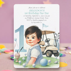 Convite Buraco em um primeiro aniversario de Golfe ParTee