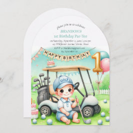 Convite Buraco em um primeiro aniversario de Golfe ParTee