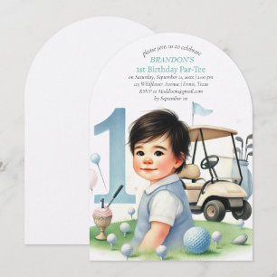 Convite Buraco em um primeiro aniversario de Golfe ParTee