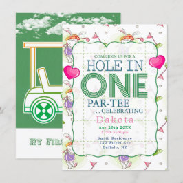 Convite Buraco Na Celebração De Aniversário De Um Par-Tee 