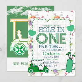 Convite Buraco Na Celebração De Aniversário De Um Par-Tee 