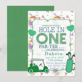 Convite Buraco Na Celebração De Aniversário De Um Par-Tee 