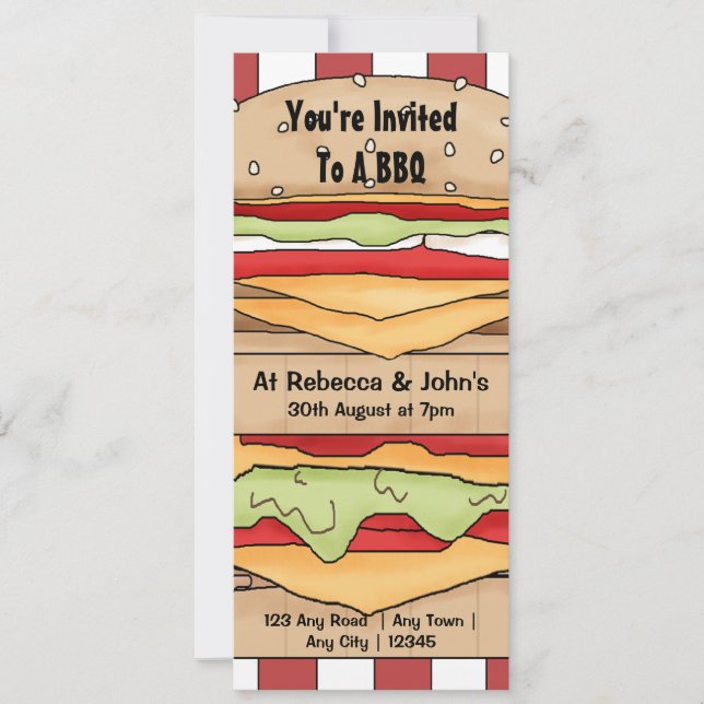 Convite Burger Grande do Partido do churrasco (Frente)