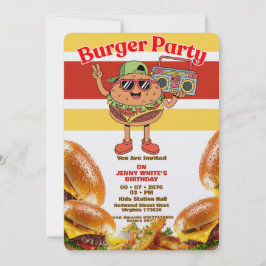 Convite Burger Party Themed Invitation