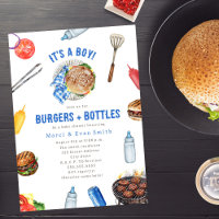 Burgers + Chá de fraldas de Cookout de Garrafas
