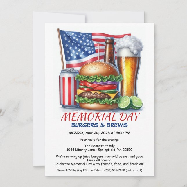 Convite Burgers e Brechas do Dia Memorial | Festa de CHURR (Frente)