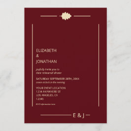 Convite Burgundy Autumn Rehearsal Dinner