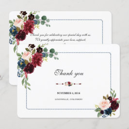 Convite Burgundy Azul Marinho Floral Quadro Casamento Obri