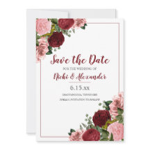 Burgundy Blush Cor-de-rosa Casamento Floral Branco