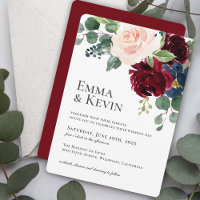 Burgundy Blush e Marinho Floral Casamento