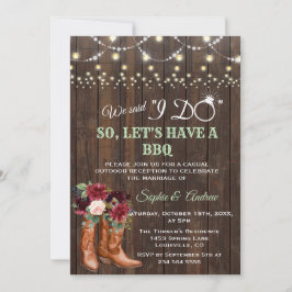 Convite Burgundy Blush Floral Cowboy Boots depois que eu f