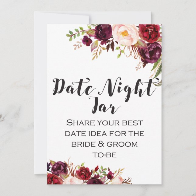 Convite Burgundy Boho Flower Sinal 5x7" (Frente)