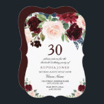 Convite Burgundy Boho Watercolor aniversário de 30 anos<br><div class="desc">Convite de festas Burgundy Boho Watercolor Blush aniversário de 30 anos Ver coleção correspondente em Niche e Nest Store Também temos muitas outras Chamadas e coleções.</div>