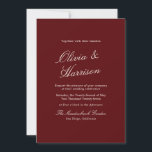 Convite Burgundy Classic Calligraphy Old Money<br><div class="desc">Old Money wedding invitations designed for a timeless, heirloom-level celebration. This estate script wedding invitation blends Heritage Red elegance with classic European calligraphy for a truly aristocratic aesthetic. Inspired by 2026 Regency Revival and Quiet Luxury movements, it’s perfect for the refined, traditional bride who loves formal wording and couture typography....</div>