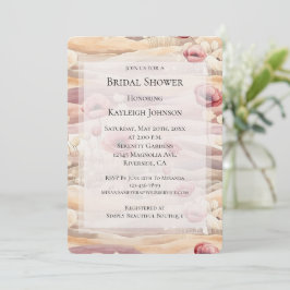 Convite Burgundy Cream Blush Chá de panela Floral