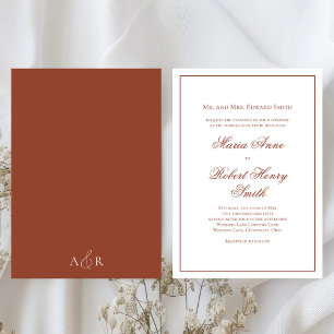 Convite Burgundy do Script de Caligrafia de Casamento Eleg