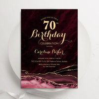 Burgundy Dourada Agate Marble 70 Birday