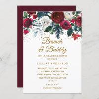 Burgundy Dourada Floral Christmas Brunand Bubble