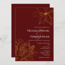 Burgundy e Dourada Casamento Floral