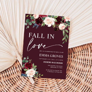 Convite Burgundy Fall in Love Chá de panela