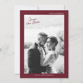 Convite Burgundy Fall Wedding Save the Date