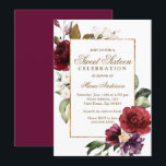 Convite Burgundy Floral Dourado Border Sweet 16 Party<br><div class="desc">Burgundy Floral Dourado Border Sweet 16 Convite de festas Ver coleção correspondente em nicho e nest store</div>