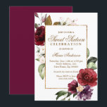 Convite Burgundy Floral Dourado Border Sweet 16 Party<br><div class="desc">Burgundy Floral Dourado Border Sweet 16 Convite de festas Ver coleção correspondente em nicho e nest store</div>