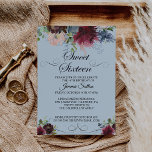 Convite Burgundy Floral Sweet Dezesseis Festas de aniversá<br><div class="desc">Este convite de aniversário floral brilhante de dezesseis anos é perfeito para um simples aniversário de 16 anos. O elegante design apresenta marinho de aquarela,  cor-de-rosa-pincelada e flores de sombra de vinho com detalhes artísticos lápis.</div>