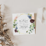 Convite Burgundy Gold Geometric The Wedding Of<br><div class="desc">This burgundy gold geometric the wedding of invitation is perfect for a winter wedding. The elegant boho design features watercolor navy,  blush pink and wine shade flowers with artistic penciled details.</div>