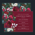 Convite Burgundy Green Winter Foliage Festa de Natal<br><div class="desc">Convites de Natal mais Bonito na Loja Little Bayleigh!</div>