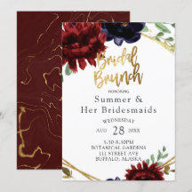 Burgundy Marinho Peony Dourada Bridesmaids Luncheo