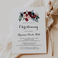 Burgundy Marinho Rosa Caligrafia Floral Christenin